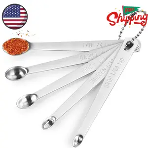 5 Pcs Mini Measuring Spoons Set, Stainless Steel Small