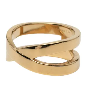 Pre-owned HERMÈS Stainless Small Leather Goods Hermes Ruban Scarf Ring