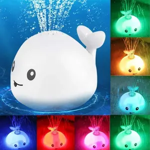 Electric Mini Whale Water Toy with Colorful Lights, Requires 3 Batteries Not Included, Suitable for Kids Boys Girls Bath Fun