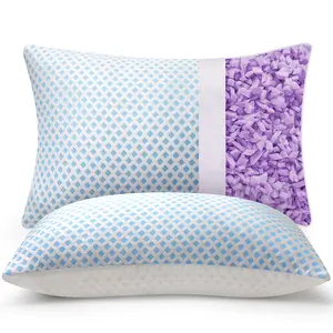 SORMAG Cooling Pillows for Bed Sleeping Shredded Memory Foam Pillows Queen Size Set of 2 Pack pillows