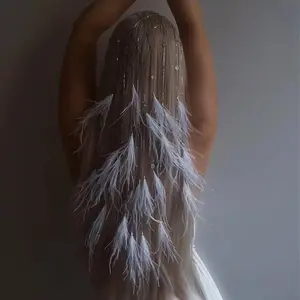 New Feather Headpiece Bohemian Feather Headband Party Dress Chain Hair Accessory Tassel Headwear