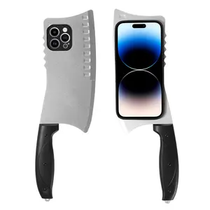 Creative 3D Kitchen Knife Phone Case For iPhone 16 15 14 13 12 11 Pro Max Wacky Funny Back Cover For Funda iphone 11 Promax Case