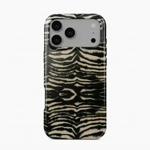 Indie Sleaze Tie Dye Zebra Print iPhone 17 Pro Max Shockproof Case with Abstract Vintage Animal Stripe Design, Cover for Iphone 17 Promax, 17 Pro, 16 Promax