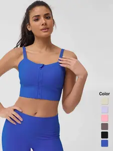 Women's High-Impact Zip Front Sports Bra Tank | No-Bounce, Supportive Workout Crop Top
