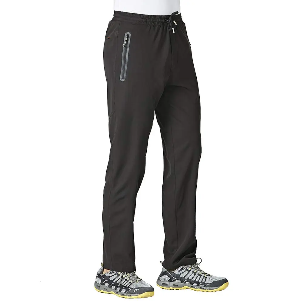 GOPUNE Men's Lightweight Hiking Travel Pants Breathable Athletic Fishing Active Joggers Zipper Pockets