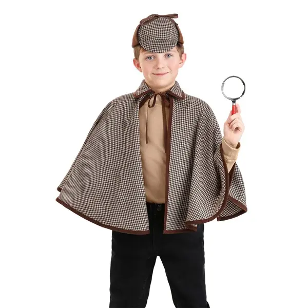 Kid's Sherlock Holmes Hat and Poncho Costume Kit