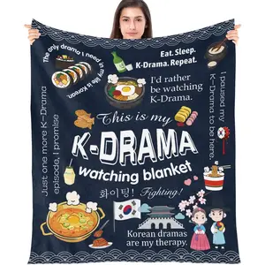 Blanket Gifts - Korean Gifts for Women K Drama Blanket Gifts Kpop Merch for Teen Girls Flannel Throw Blanket Gift for Home Bed Sofa Couch K-Drama Lovers 60