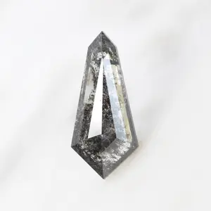 2.68 Carat Shield Cut Dark + Clear Salt and Pepper Diamond for Custom Work - Inventory Code DCS268