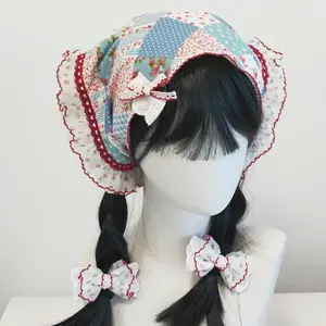 Cottagecore Floral Triangle Head Scarf Sweet Hair Accessory Cute Headband