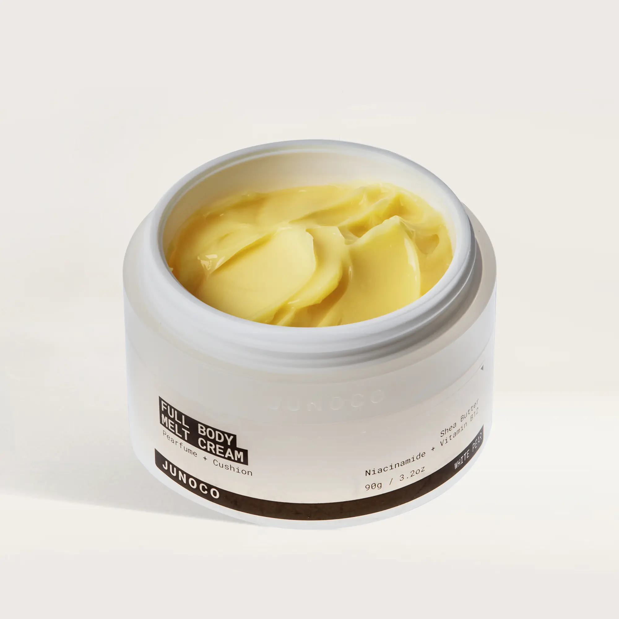 JUNOCO Full Body Melt Cream – Shea Body Butter & Hydrating Body Cream for Dry Skin, Fast Absorbing Body Moisturizer with Niacinamide, Glycerin & Vitamin B12, Non-Greasy, Pear-Fresh Scent 3oz