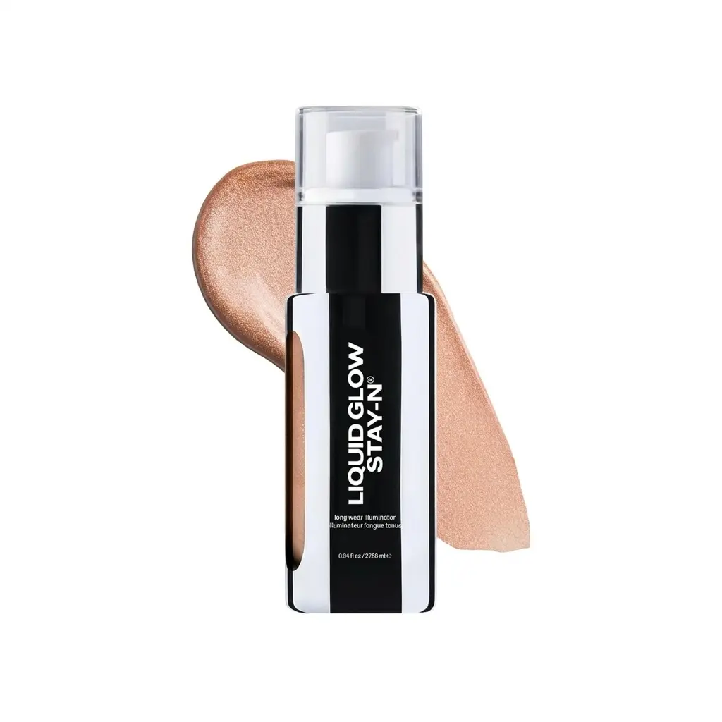 Liquid Glow STAY-N Highlighter, Illuminator & Bronzer, Glow Getter | 3-in-1 skin enhancer, longwear, lightweight, ultra-blendable, sheer tint, infused with hyaluronic acid