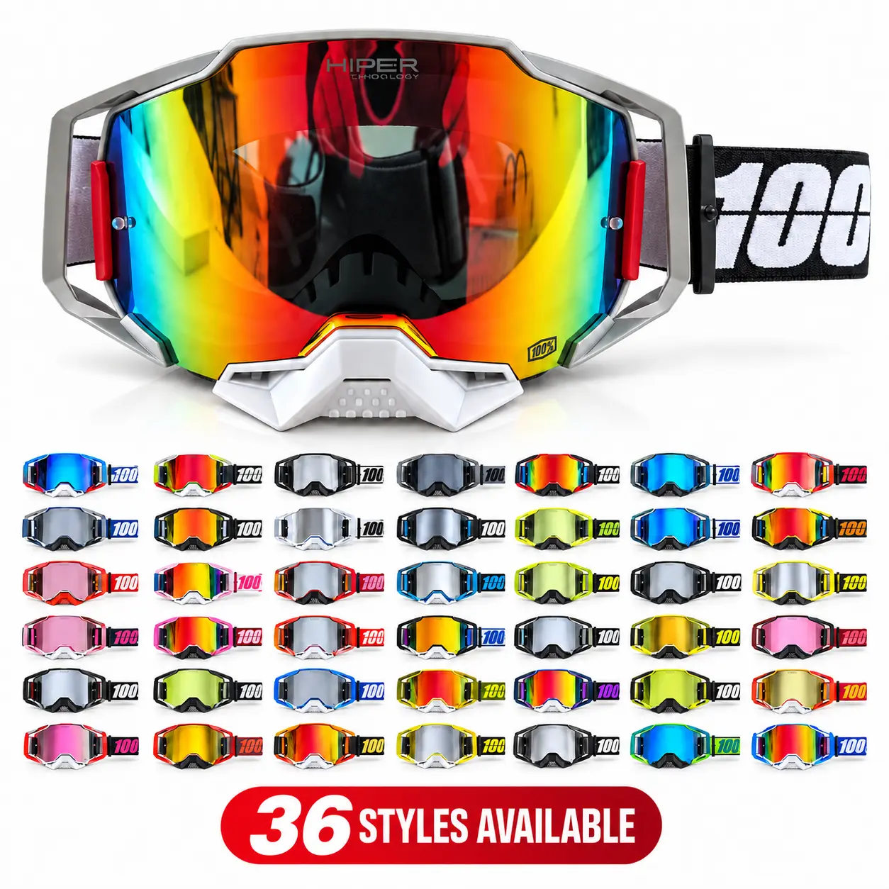 Off Road Motocross Goggles Anti Fog Motorcycle Riding Glasses for Dirt Bike ATV UTV Mountain Bike