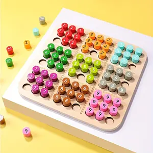 Children's Sudoku Game, Board Game Toy, Cognitive Color Number Board, Party Game, Educational Sudoku Puzzle, Wooden Toy, Brain Training