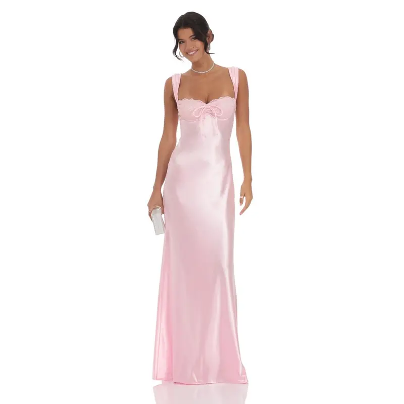 zara pink lace dress SATIN LACE SLIP DRESS - Pastel pink