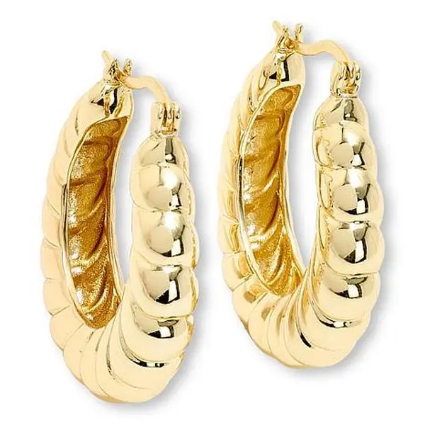 Bellezza Bronze Ridged Hoop Earrings