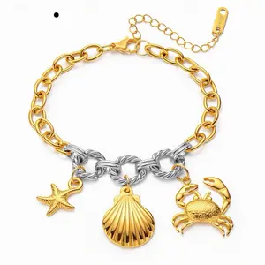 Seashell" Bracelet, 18K Gold Plated Steel Waterproof & Tarnish Resistant Jewelry