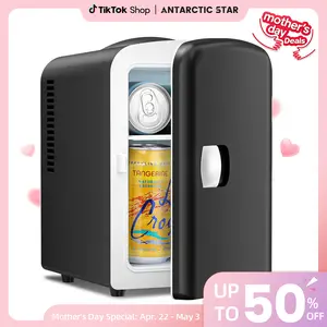 Summervibes[Limited Stock] Antarctic Star Compact Refrigerator, Portable Mini Fridge, 4L Capacity/6 Cans,12oz, Portable Small Refrigerator for Cosmetics, Skin Care and Food , Ideal for Bedroom, Car, Office & Dorm,100% Freon-Free & Eco Friendly
