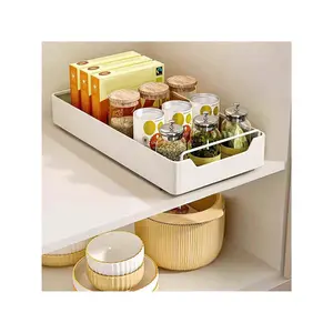 Slide Out Cabinet Organizer  Sliding Drawer Pantry Shelf With Damping Guide  Nylon Adhesive  Heavy Duty Slide Out Pantry Shelves For Bathroom  Kitchen 20cm