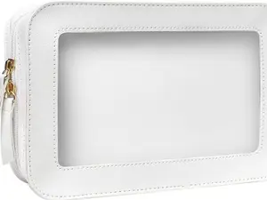 Car Essentials Transparent Cosmetic Bag Organizer with Clear Window and Zipper, Multi-Purpose Design for Travel and Cosmetic Storage