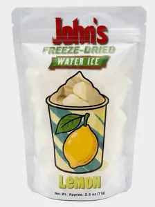 John’s Freeze-Dried Water Ice - Lemon Flavor - Light & Crunchy Citrus Snack (Mango, Cherry, Pineapple & 4-Pack Variety Bundles) | Trending TikTok Candy, ASMR Crunchy Sweets, Resealable Pouch, Travel Friendly, School Lunchbox, Sugar Crunch