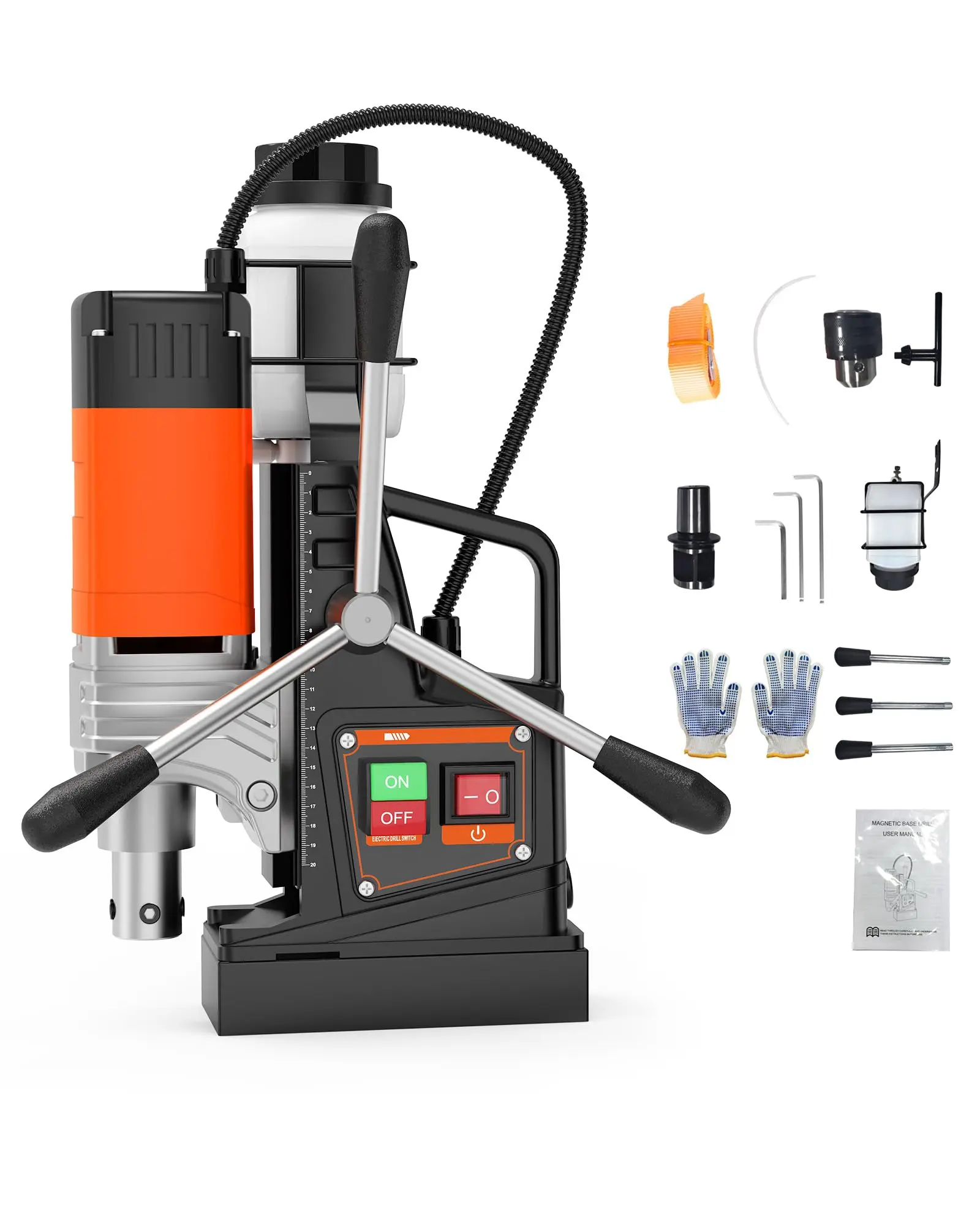 Garvee Heavy Duty 1750W Magnetic Drill Press - 2" Boring Diameter, 810 RPM Adjustable Speed, Titanium Alloy Guide, Ergonomic Handle - Portable Industrial Mag Drill for Metalworking - 1750W