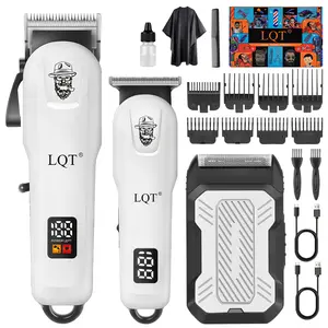 LQT 3PCS Men's Grooming Kit, Zero Gap Hair Clipper, Beard Trimmer, Electric Shaver, LED Display, USB Rechargeable, Cordless Design, Portable for Home & Travel, Perfect Holiday Gift for Men