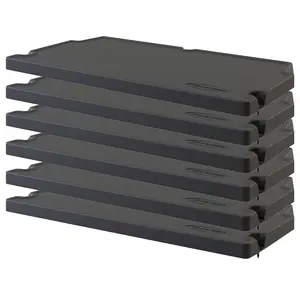 Suncast 6 Pack Vertical Shed Shelf Space Saving Wall Mount Outdoor Storage Black