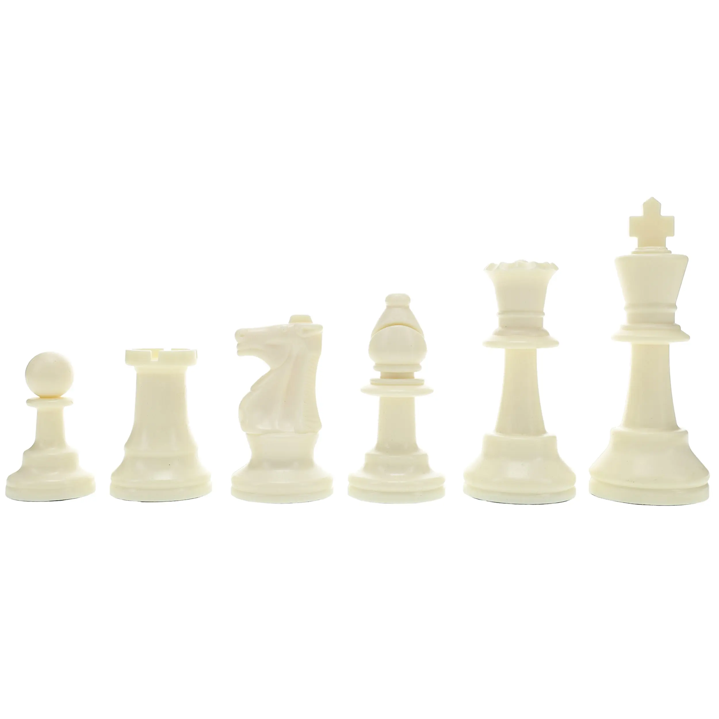 WE Games Color Bright Plastic Staunton Tournament Chess Pieces with 3.75 in. King - Half Chess Set of Chess Pieces Only, White