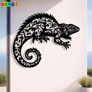 1pc Avant-Garde Iguana Metal Wall Art, Avant-Garde Iguana Statue Mural, Iron Craft, Perfect for Living Room, Garden, Zoo Corner Decor, Highquality Engraving, Intricate Craftsmanship, Christmas Decor, Ideal Gift for Nature Lovers