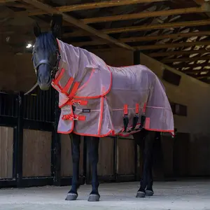 Jeffers Romper Stomper Ripstop Fly Sheet with Detachable Neck, Grey & Red
