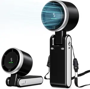 Portable Handheld Turbo Fan 3-in-1, Battery Operated with 5-Speed, 20H Runtime, Air Turbo Tech Cooling for Outdoor, Travel, Office, Rechargeable Personal Fans (Black)