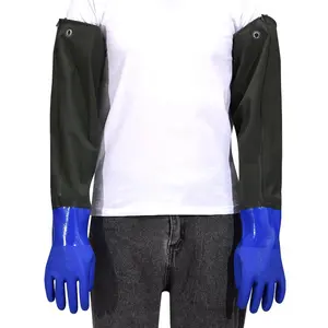 Long Rubber Gloves, Acid-Resistant Work Gloves, Heavy-Duty Chemical Resistant Gloves, Waterproof PVC Material, Durable and Flexible