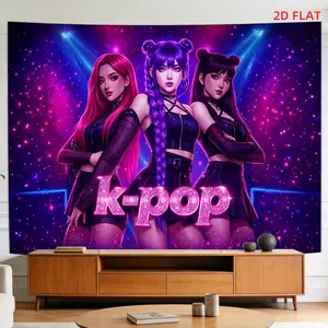 Music Stage Tapestry Concert Backdrop Performance Theme Wall Hanging Photography Background Kpop Style Decor for Living Room Bedroom Indoor Outdoor Party Decoration