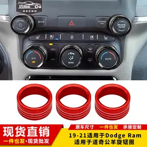 Suitable for 19-22 Dodge Ram Audio AC Switch Air Conditioning Knob Decorative Ring Car Interior Modification