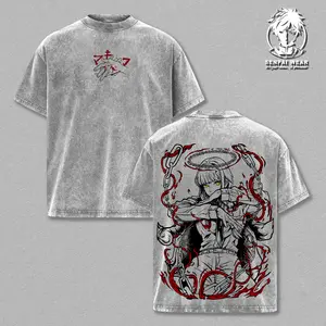 Makima T-Shirt – Chainsaw Man Vintage Washed Oversized Heavy Cotton Graphic Tee, Streetwear Unisex Top, Double Printed Anime Manga Art, Gift for Fans