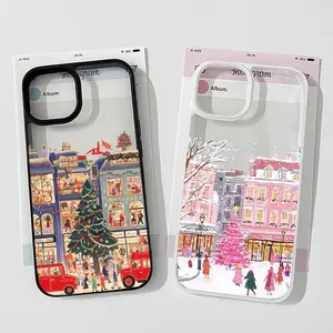Christmas Winter Snow Street Scenery Phone Case For iPhone 17 Pro 17Air 16 15 Pro Max 14 Plus 13 12 11 Clear Hard Cover New case