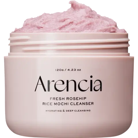 Fresh Rosehip Mochi Cleanser - 120g Hydrating & Deep Cleansing Facial Foaming Wash for Sensitive, Drying Skin Clay Mask