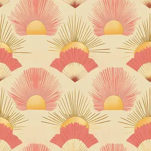 Self-Adhesive Waterproof PVC Wallpaper Roll, Petals & Gold Sun Design, Easy Peel & Stick, Removable Contact Paper for TV Background