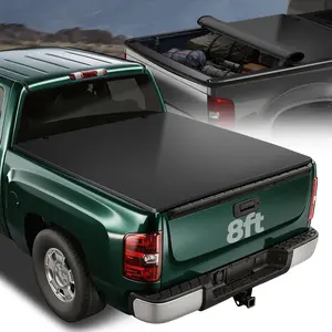 For 2014-2018 Silverado/Sierra 8Ft Truck Bed Soft Vinyl Roll-Up Tonneau Cover