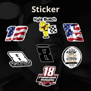 [DIE-CUT STICKER] Vintage Kyle Busch Memorial Sticker, Racing Sticker, Retro Stock Car Motorsports Fans, Motor Sticker