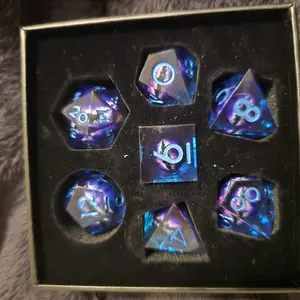 Dragon Eye Dice Set, Polyhedral Dice Set, 7 Counts/set Liquid Core Resin Dice with Gift Box, Tabletop Role-playing Games for Adults & Teens, Ideal Birthday Gift