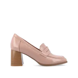 MALLEAH BLOCK HEEL LOAFERS - Patent Pink