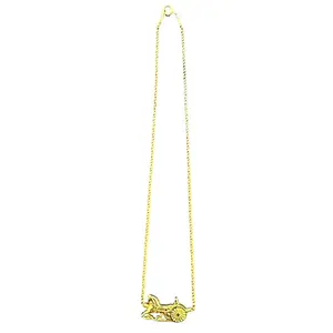 Pre-owned Celine Gold-plated Small Leather Goods Horse Carriage Necklace