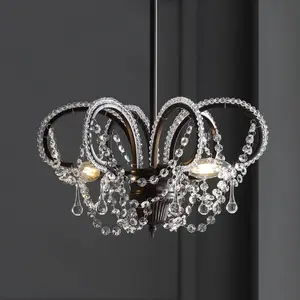 JONATHAN Y Caroline 16" Metal/Crystal LED Adjustable Chandelier