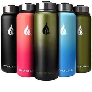 Hydro Cell 40oz Wide Mouth Stainless Steel Water Bottle with Straw Sports Cap