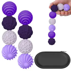 4/8Pcs Magnetic Silicone Balls, Magnetic Stress Relief Fidget Ball Set, 4 Textures With Portable Storage Box, Magnetic Suction Design For Hand Exercises, Training Grip Trainer, Christmas Gifts Ideas