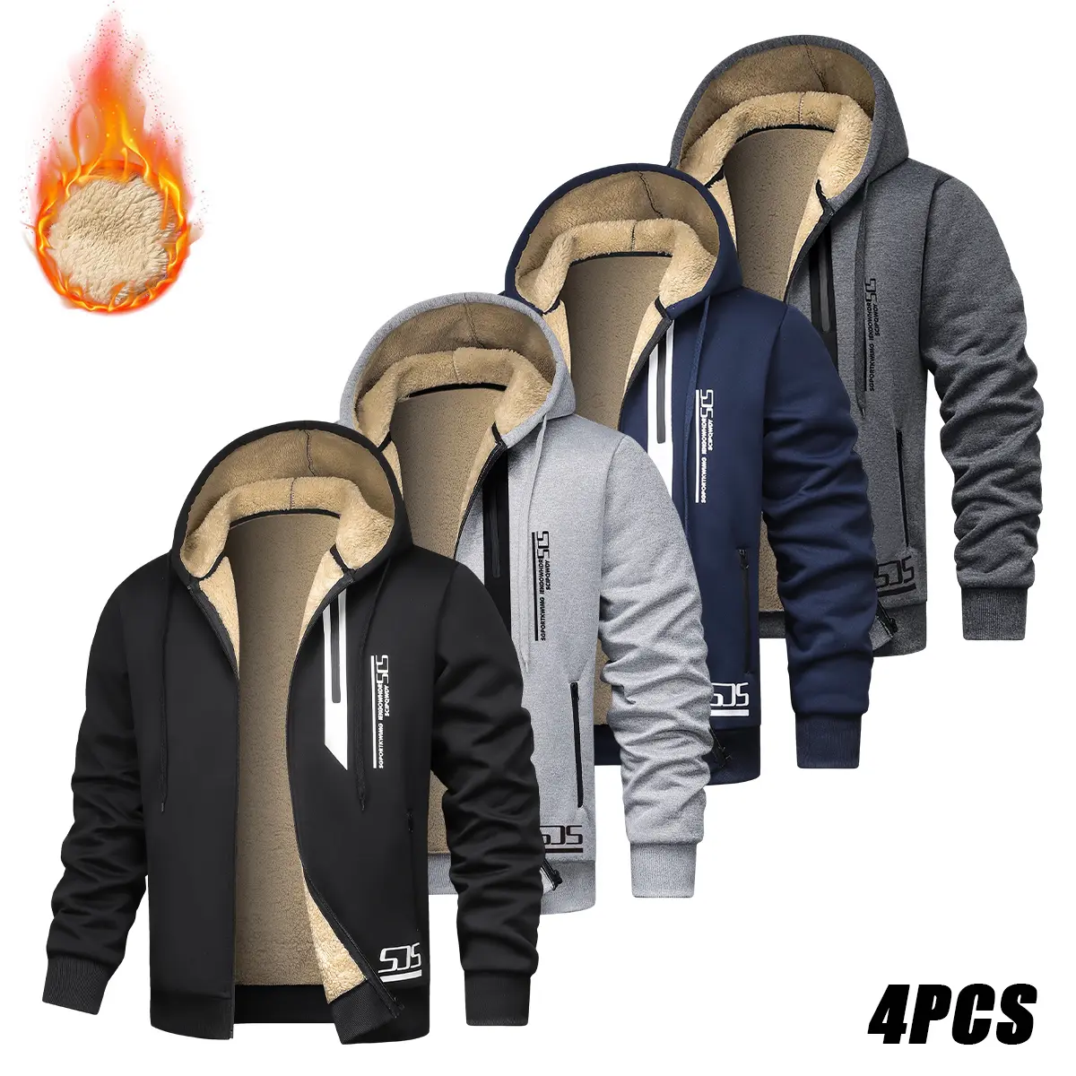 JOGWAVE 4PCS Men’s casual fleece pullover hoodies, wardrobe winter, lil baby popping out of nowhere hoodie, streetwear, tiktokshopbacktoschool, gifts for guys, clothes to buy, trending clothes, hoodies for men, college clothes, streetwear clothing, fashio