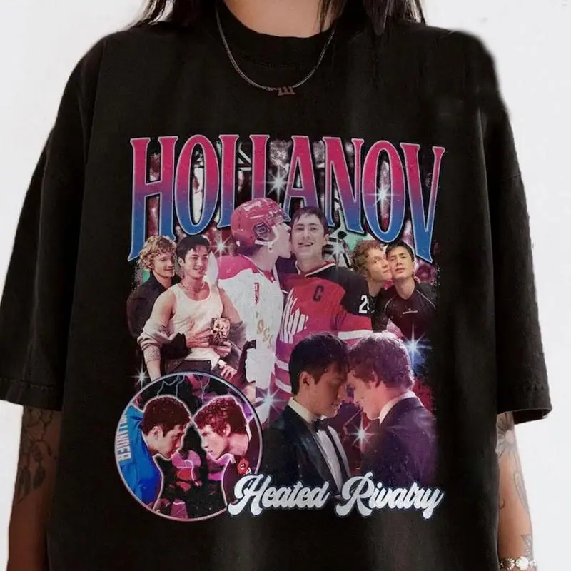 Heated Rivalry Merch Hollander 24 - Sudadera unisex con cuello redondo, manga larga, estilo casual, para fanáticos de la serie de televisión, Negro, XS