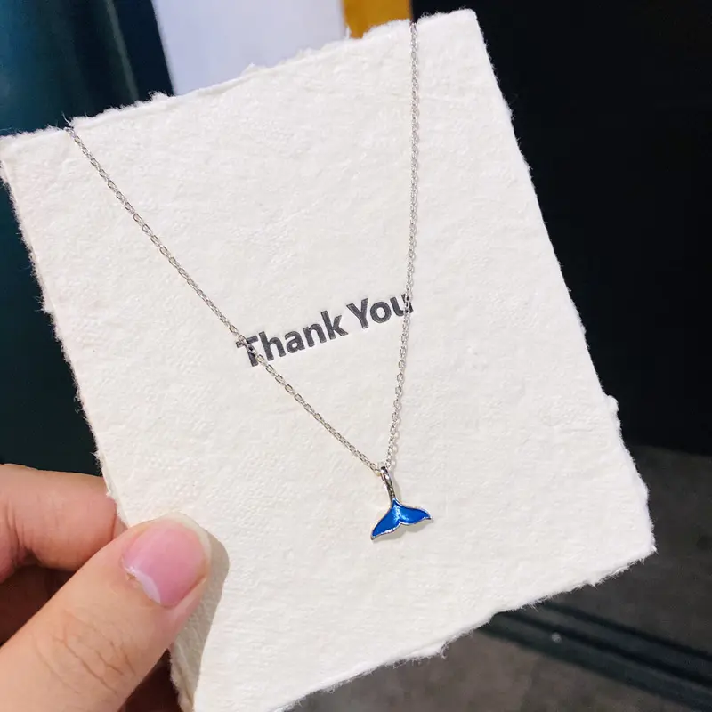 D13 Silver Blue Oil Drop Fish Tail