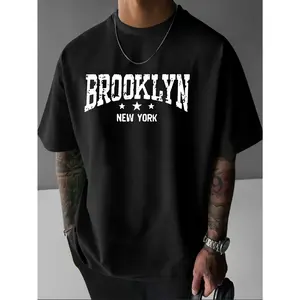 [BROOKLYN Men's T-Shirt] YF0693 BROOKLYN Men's Oversized T-Shirt - Casual Breathable Comfortable Trendy Street Fashion
